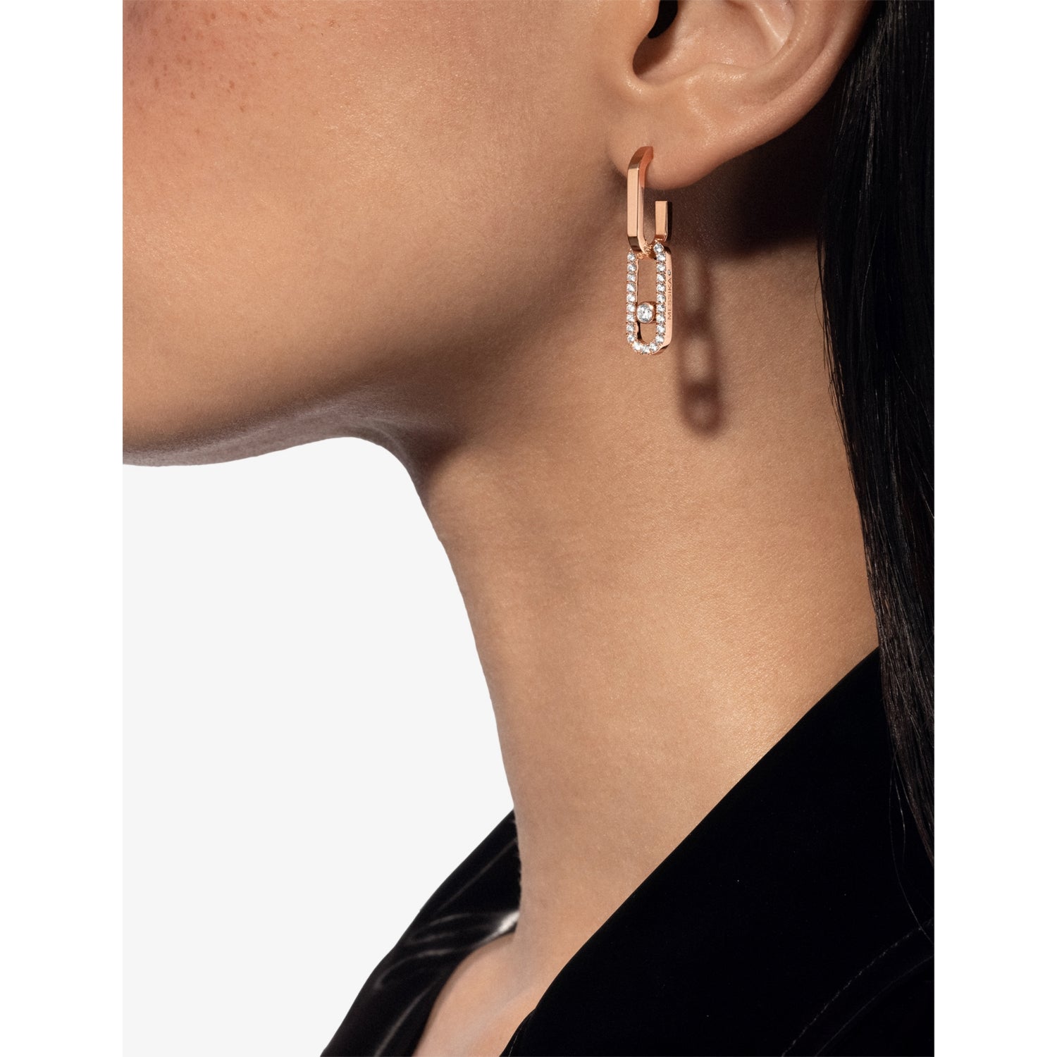 Messika 18ct gold diamond earrings 0.85ct, UK version