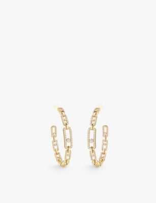 Messika Move Link Medium 18ct White Gold Diamond Earrings