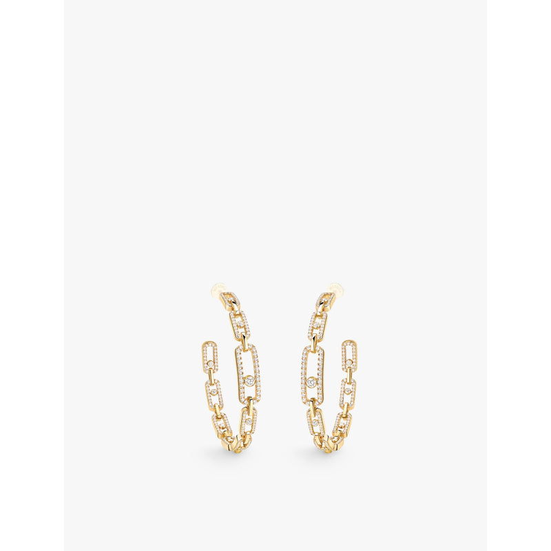 Messika Move Link Medium 18ct white-gold and 2.12ct diamond earrings
