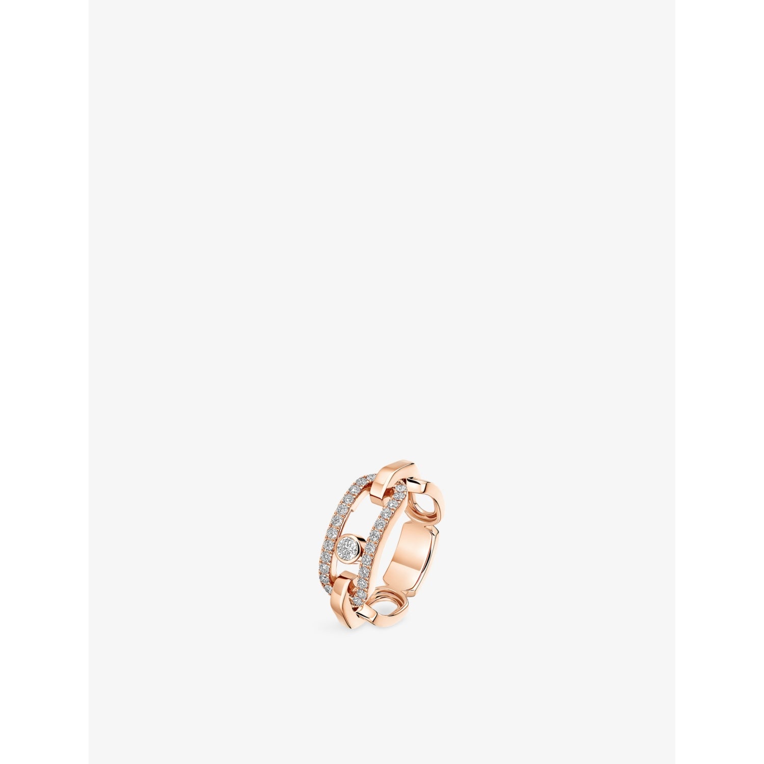 Move Link 18ct gold and 0.45ct diamond ring - PINK GOLD - K