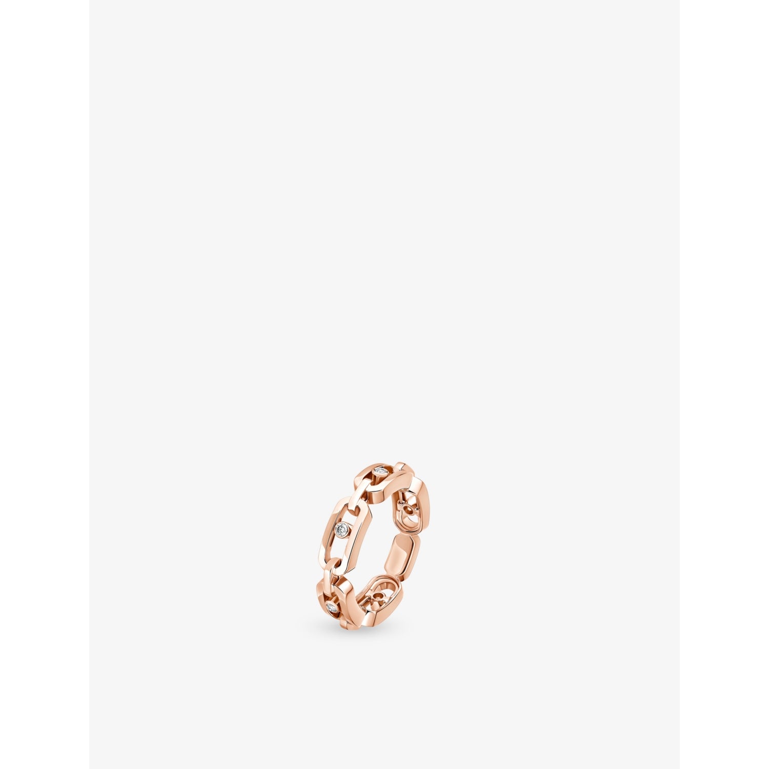 Move Link Multi 18ct gold and 0.09ct diamond ring - PINK GOLD - K