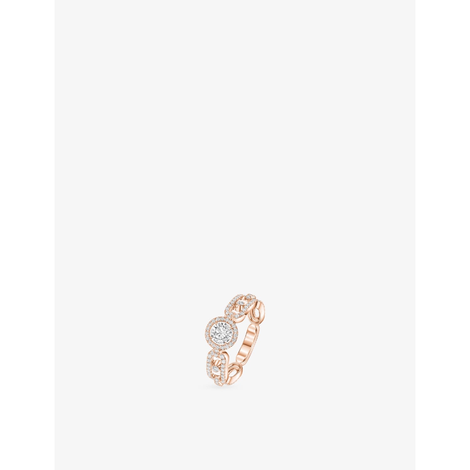 Move Link Solitaire 18ct yellow-gold and 0.80ct diamond ring - PINK GOLD - K