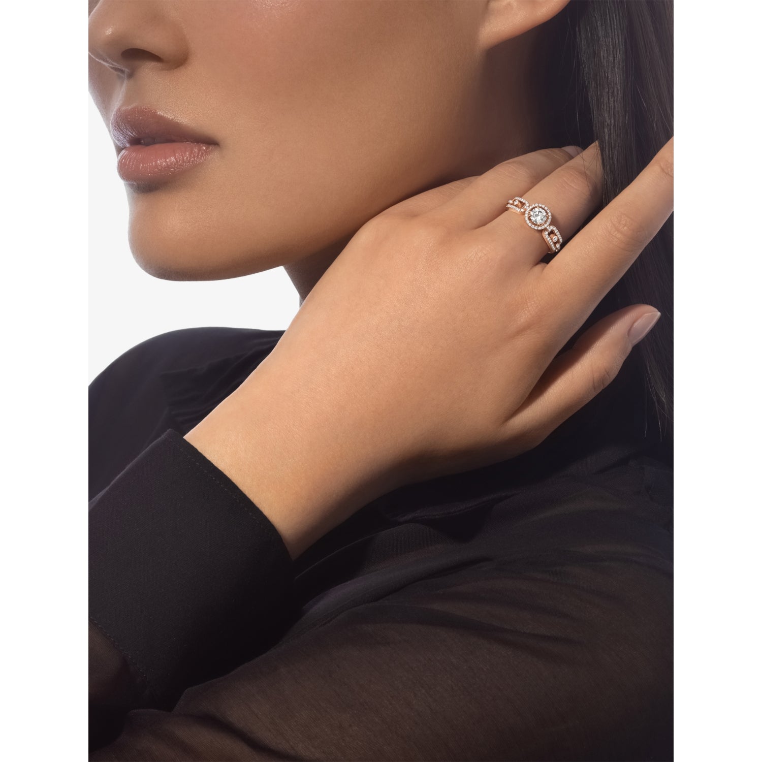 Messika Move Link 18ct rose-gold diamond ring 0.30ct (British brand)