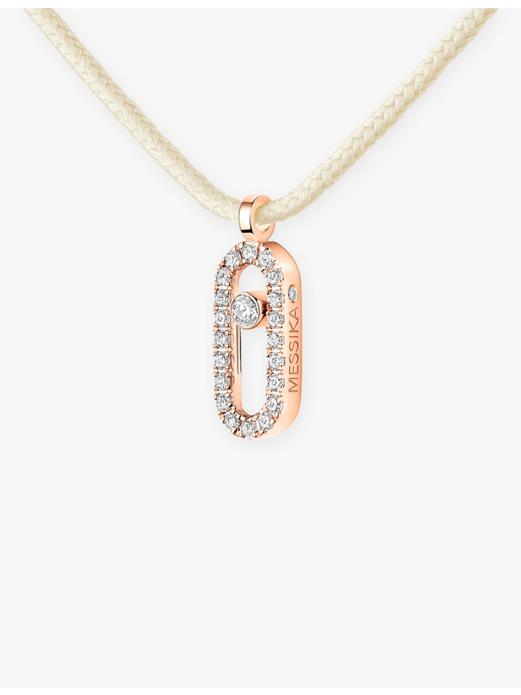 Messika 18ct white gold 0.09ct diamond cord necklace - British product