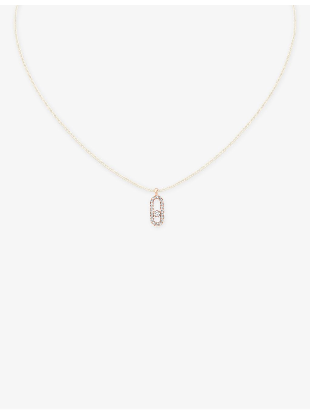 Messika 18ct white gold 0.09ct diamond cord necklace - British product