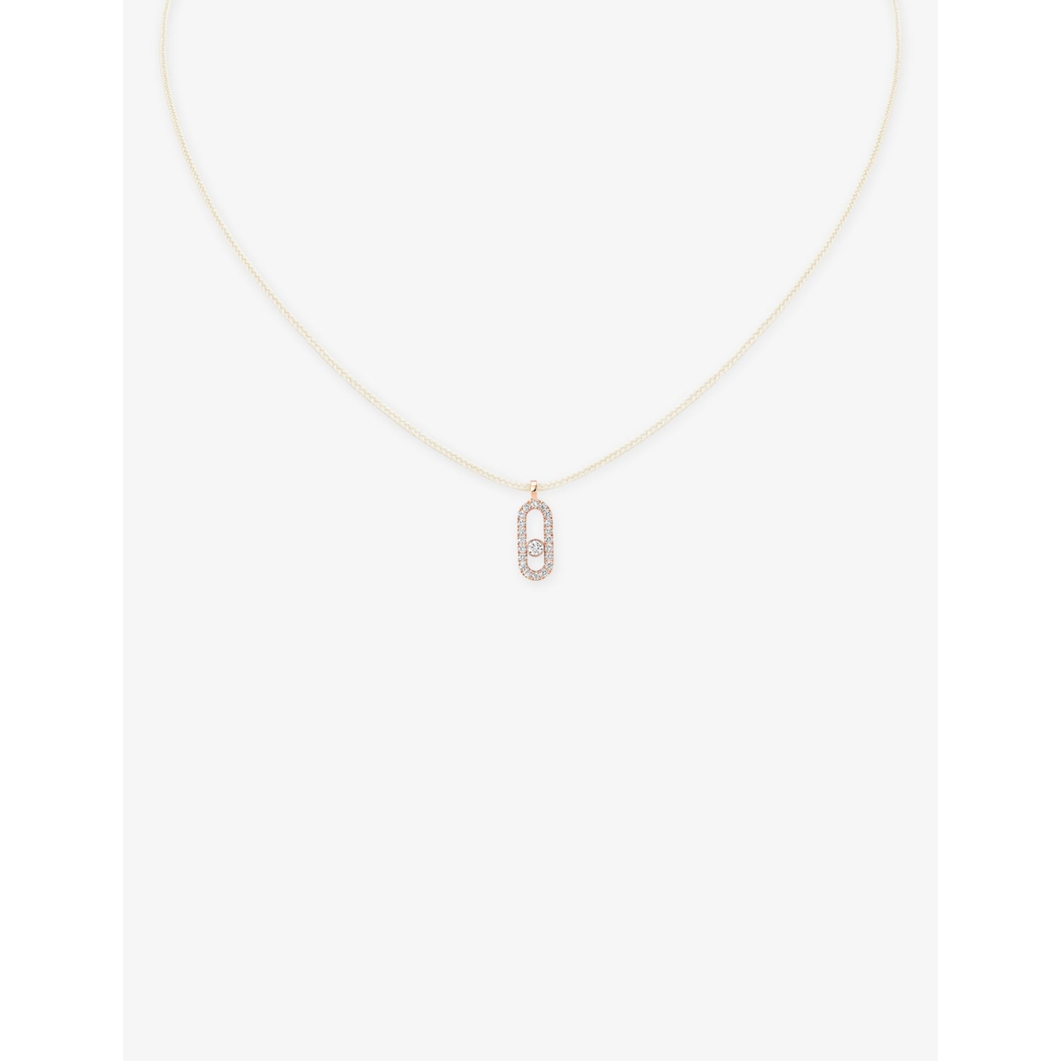 Messika 18ct white gold 0.09ct diamond cord necklace - British product