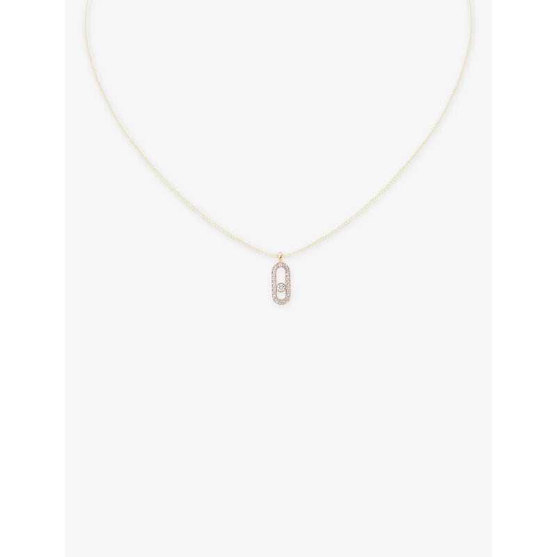 Messika 18ct white gold 0.09ct diamond cord necklace - British product