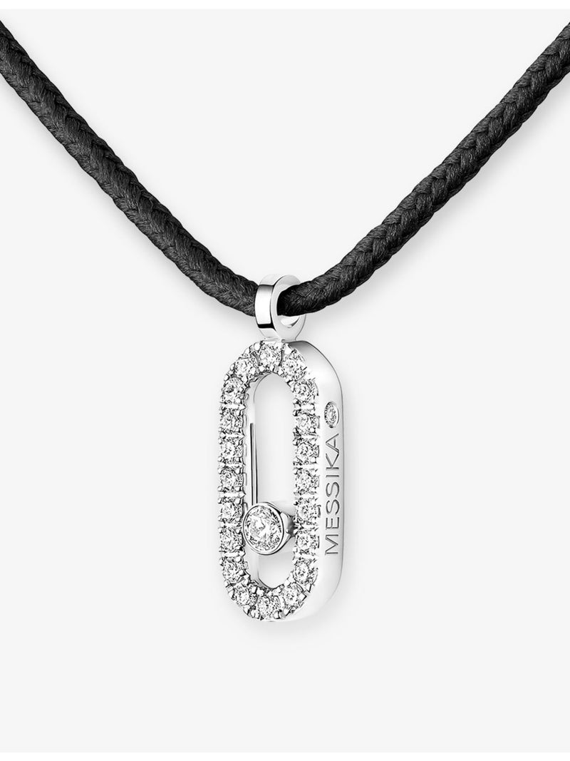 Messika 18ct white gold diamond pendant cord necklace (British brand)
