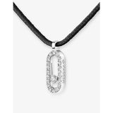 Messika 18ct white gold diamond pendant cord necklace (British brand)