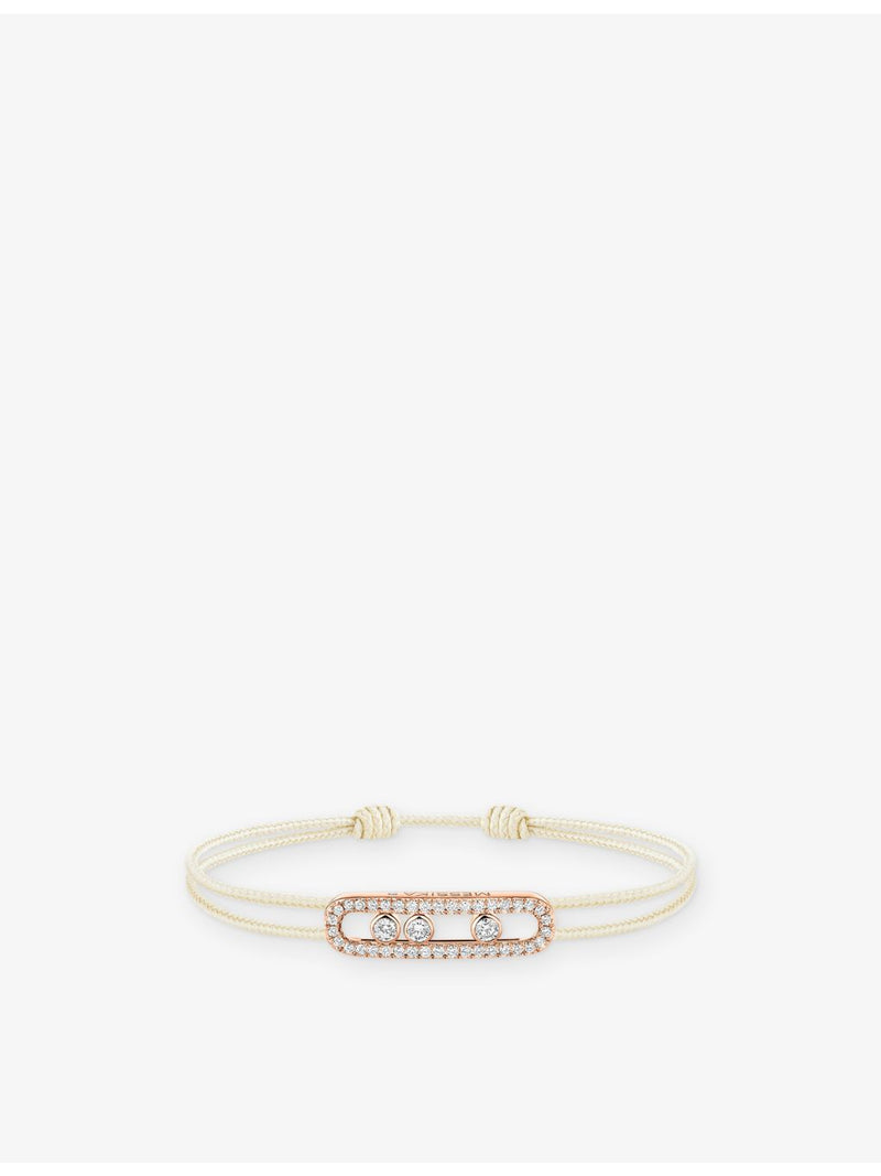 Messika diamond cord bracelet 18ct rose-gold 0.26ct pavé adjustable, UK version