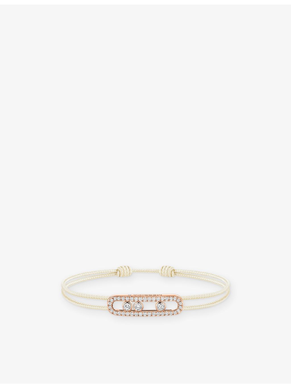 Messika diamond cord bracelet 18ct rose-gold 0.26ct pavé adjustable, UK version