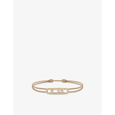 selfridges MESSIKA CARES Pavé 18ct Yellow-Gold and 0.26ct Diamond Cord Bracelet- Buy online at McGrocer
