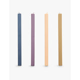 Square unscented wax candles set of four - DARK