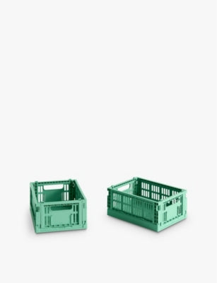 HAY Colour Stackable Mini Plastic Crates Set of Two