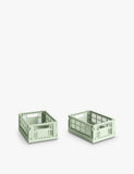 HAY Colour Stackable Mini Plastic Crates Set of Two