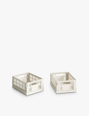 HAY Colour Stackable Mini Plastic Crates Set of Two
