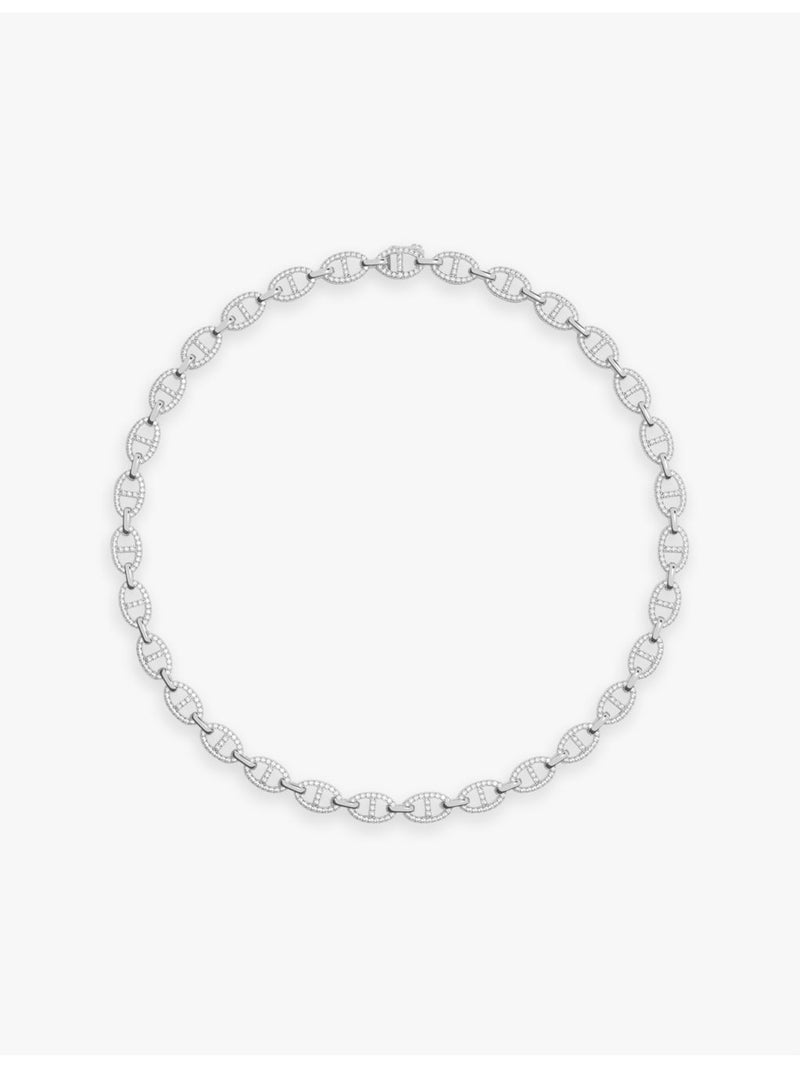 APM Monaco sterling silver and zirconia necklace 45cm (British brand)
