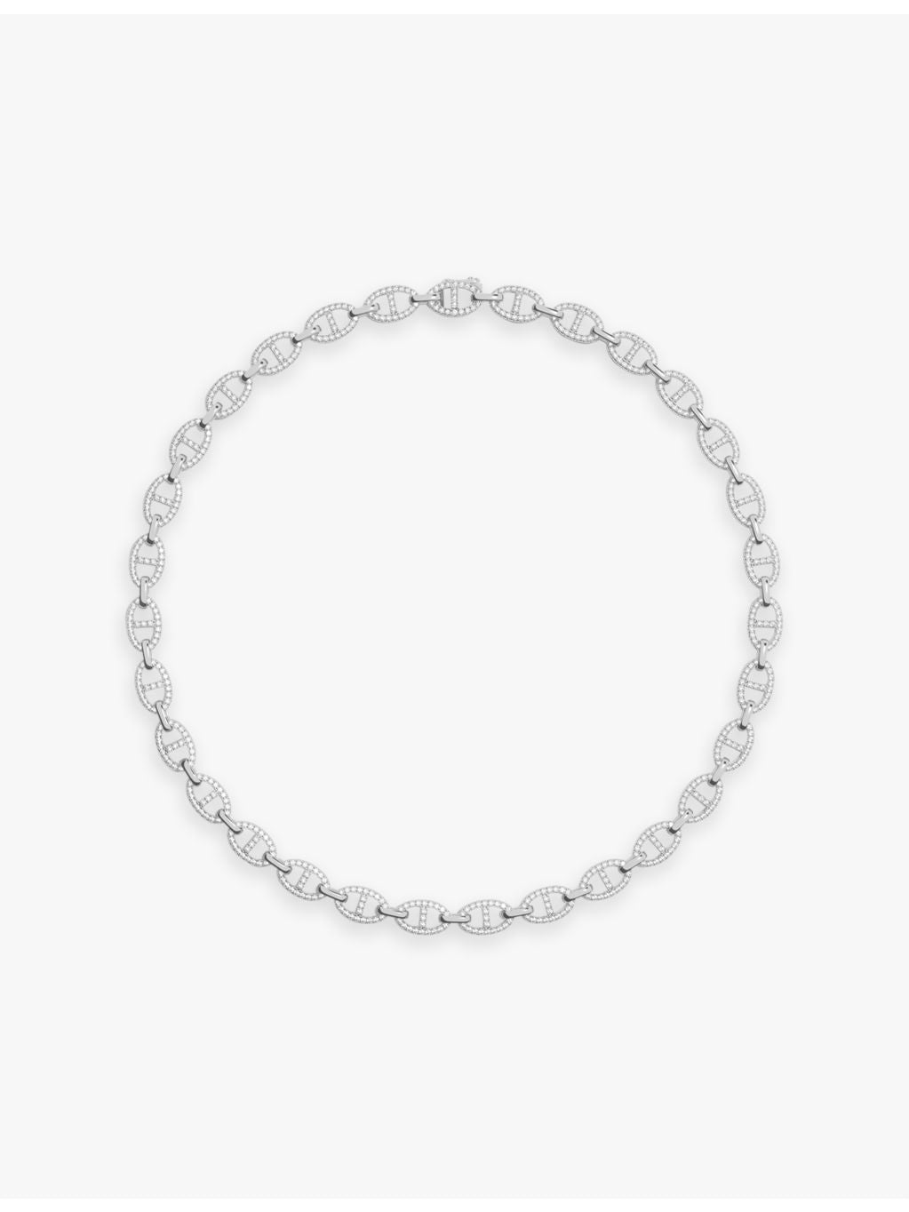 APM Monaco sterling silver and zirconia necklace 45cm (British brand)