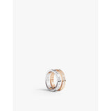 TOI MOI Morse Code 18ct rose gold-plated metal alloy and cubic zirconia ring - M