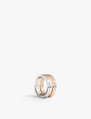 APM Monaco TOI MOI Morse Code 18ct Rose Gold-Plated Cubic Zirconia Ring