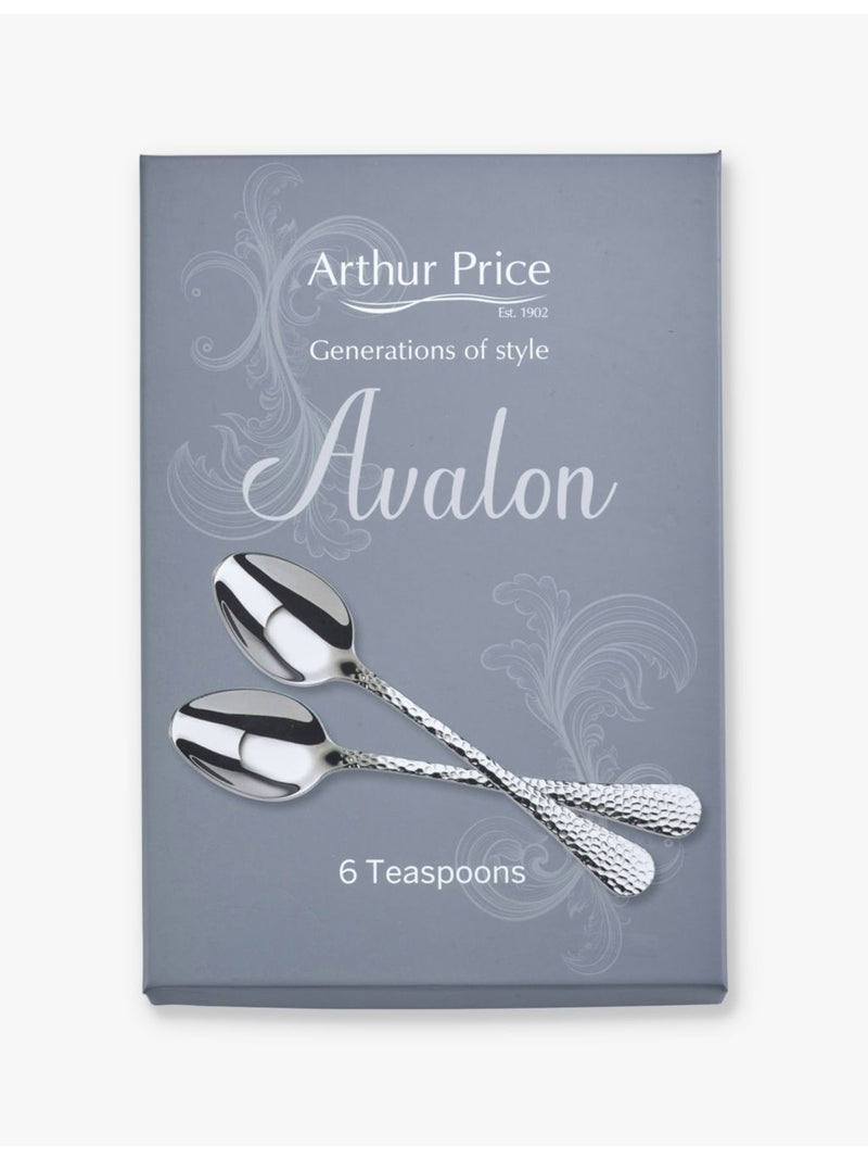 Arthur Price tea spoons set of six, hammered finish (British brand)