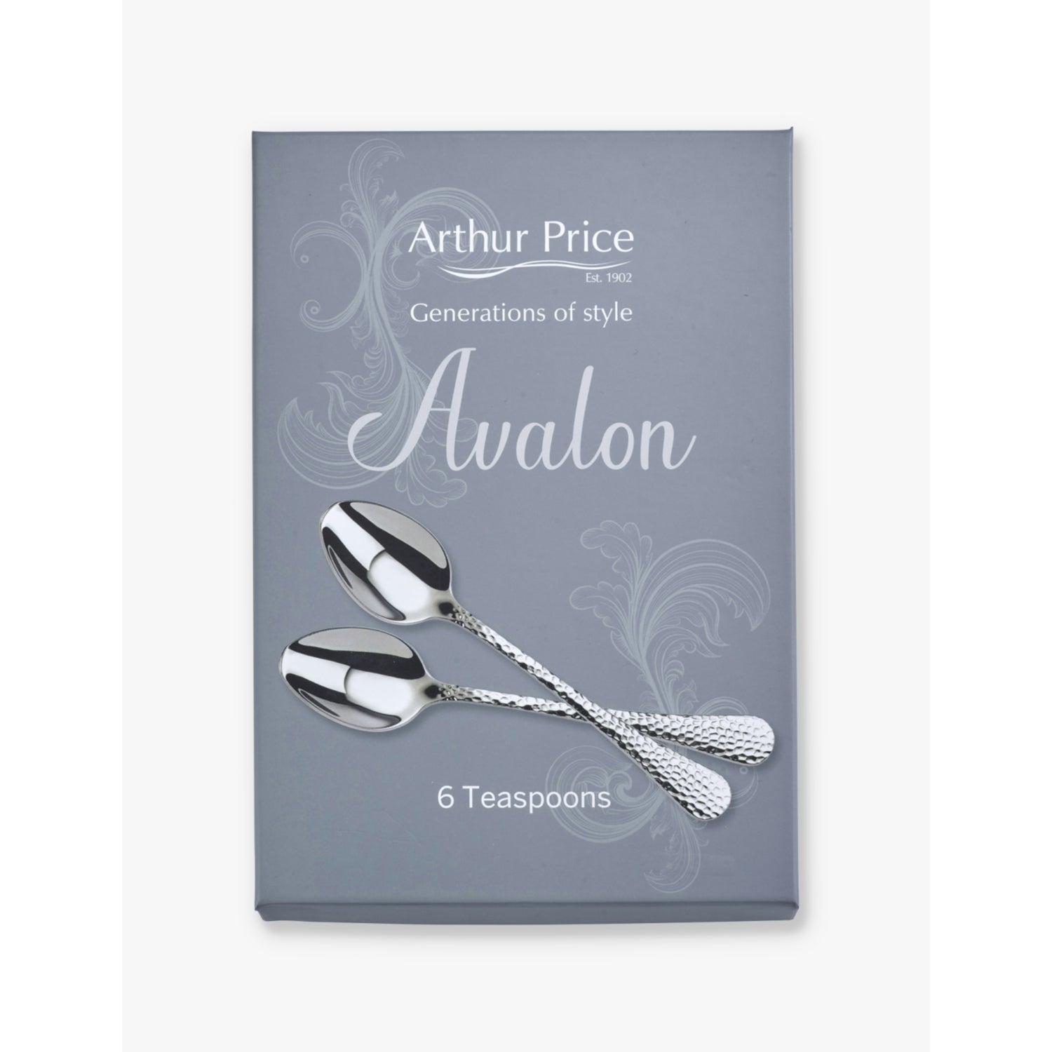 Arthur Price tea spoons set of six, hammered finish (British brand)
