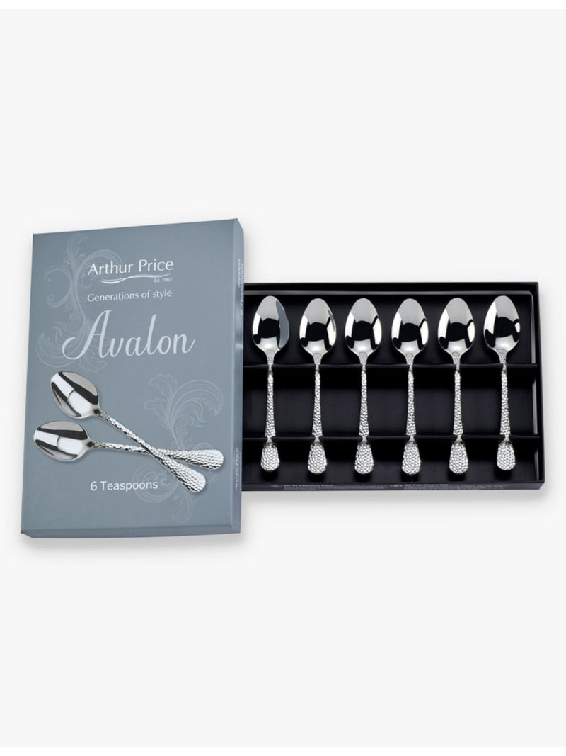 Arthur Price tea spoons set of six, hammered finish (British brand)