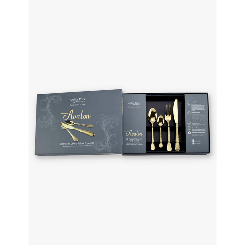 Arthur Price Champagne Avalon cutlery set 32-piece, UK version