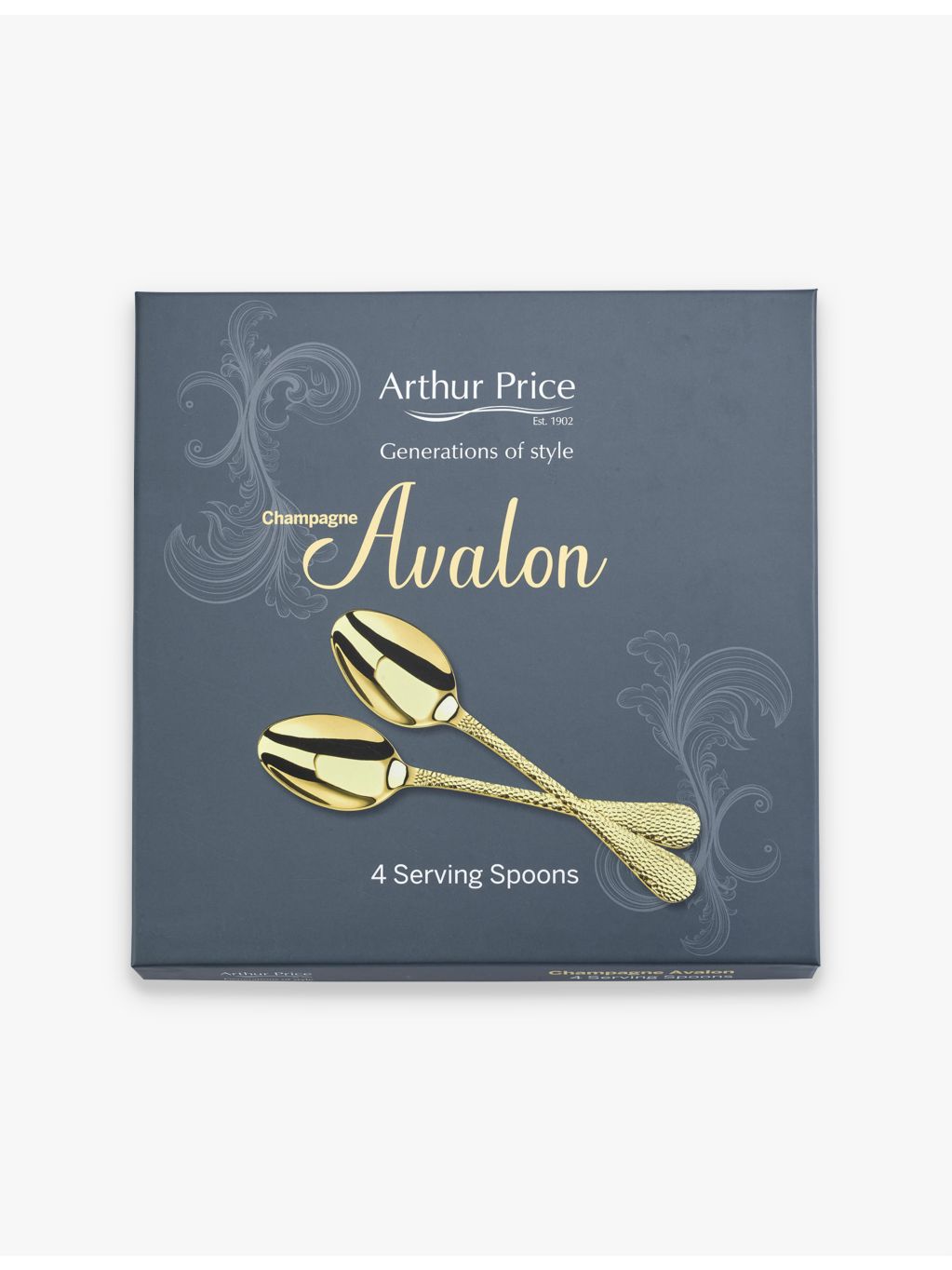 Arthur Price serving spoons Champagne Avalon set of four (British brand)