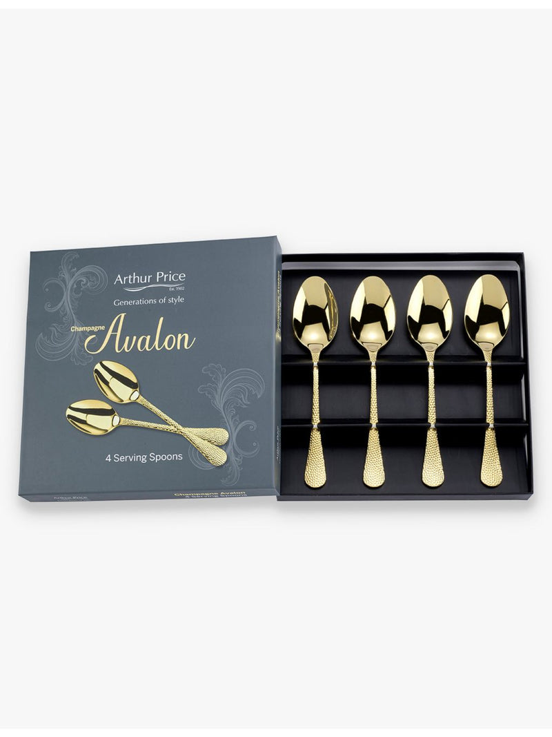 Arthur Price serving spoons Champagne Avalon set of four (British brand)