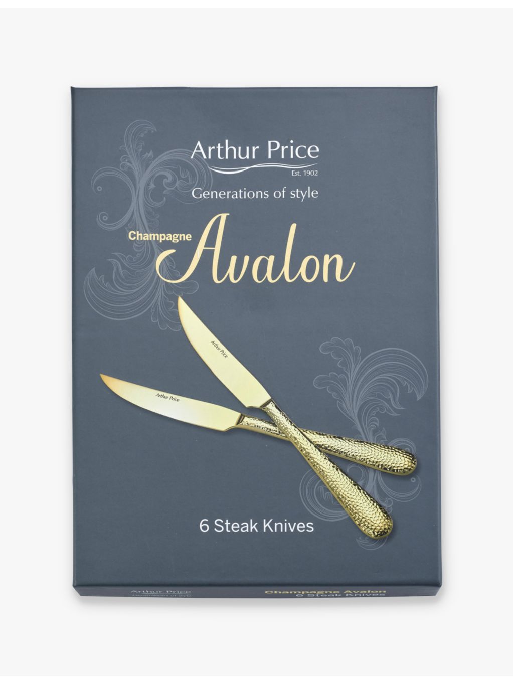 Arthur Price Champagne Avalon steak knives set of six, UK version