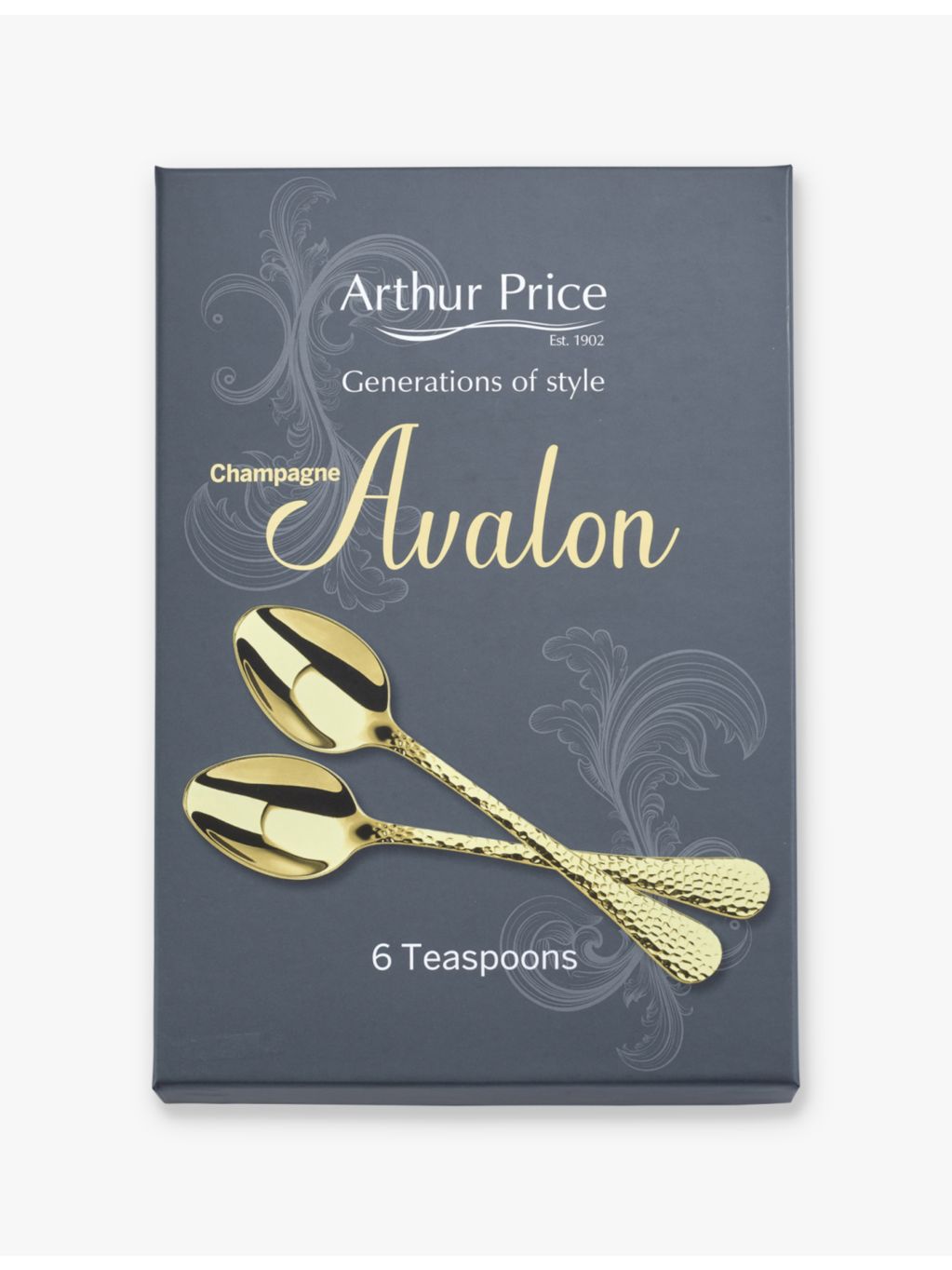 Arthur Price PVD-coated stainless steel teaspoons set, imported from the UK