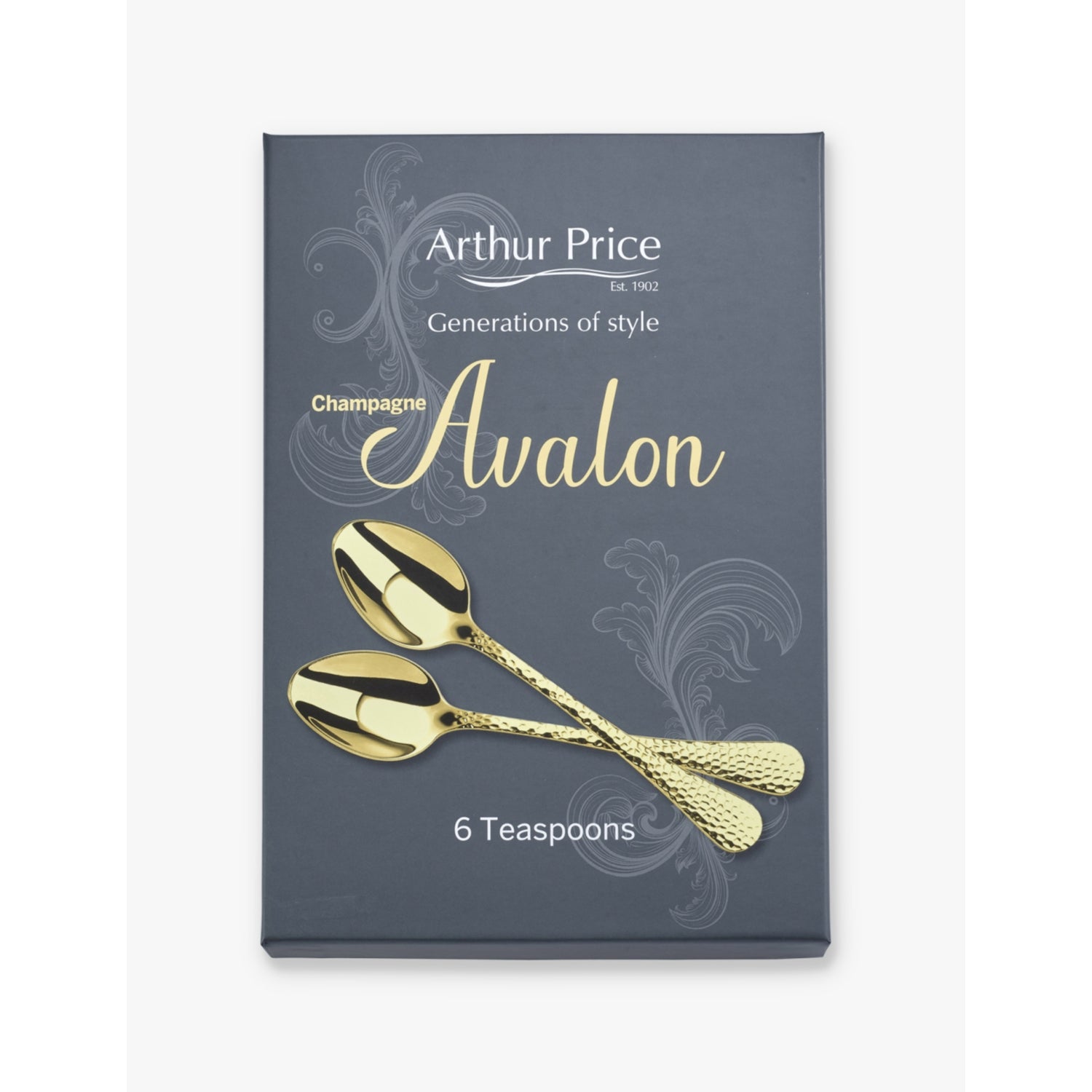 Arthur Price PVD-coated stainless steel teaspoons set, imported from the UK