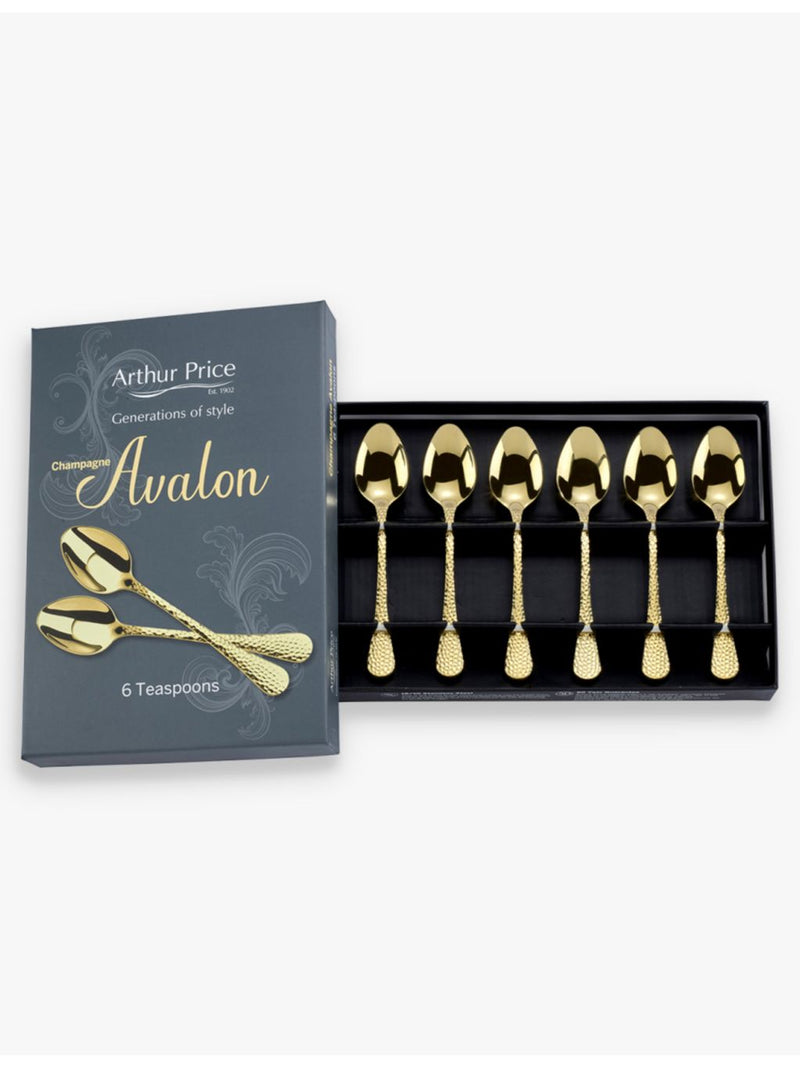 Arthur Price PVD-coated stainless steel teaspoons set, imported from the UK
