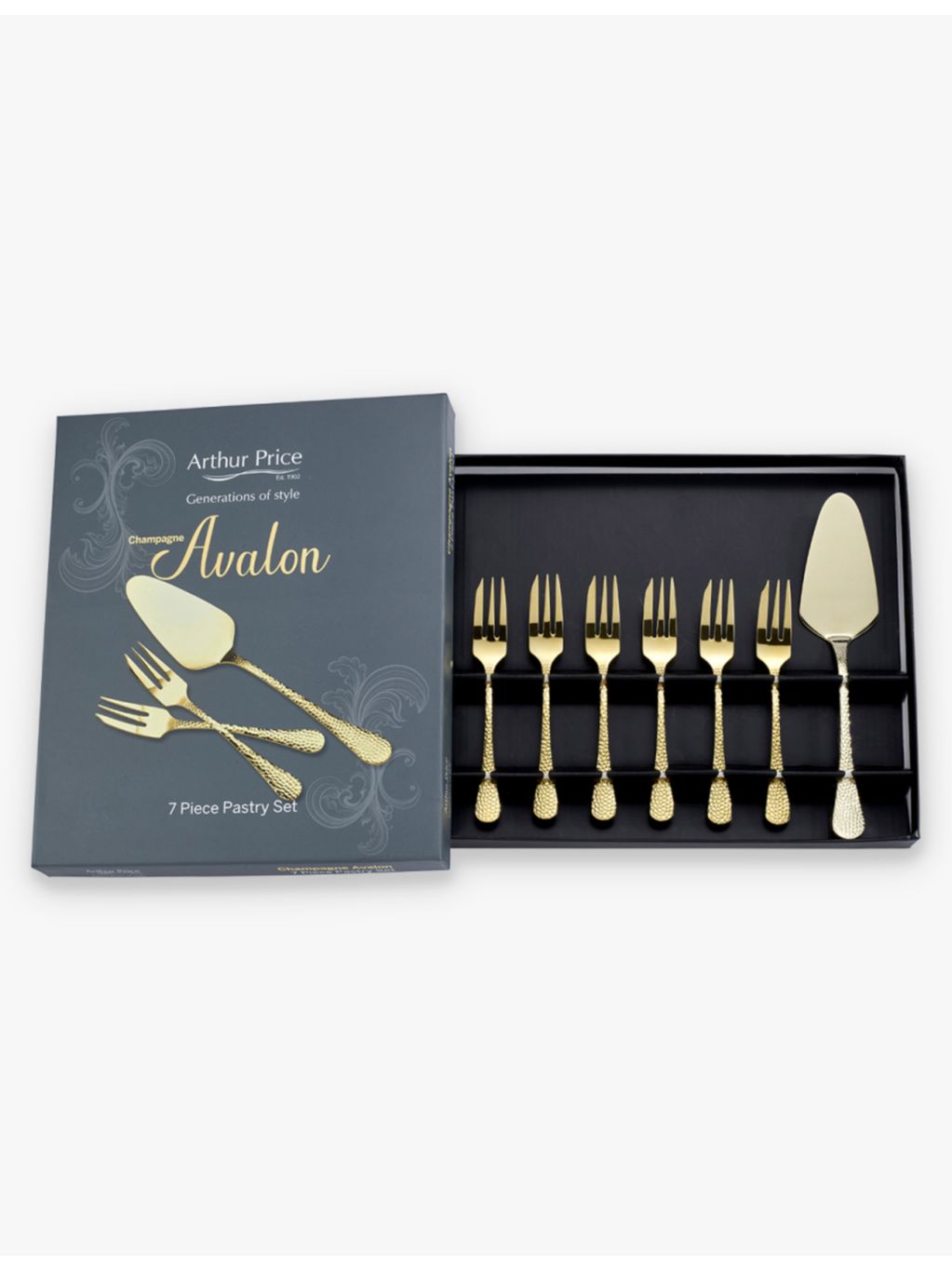 Arthur Price Avalon stainless-steel pastry set of seven, UK version