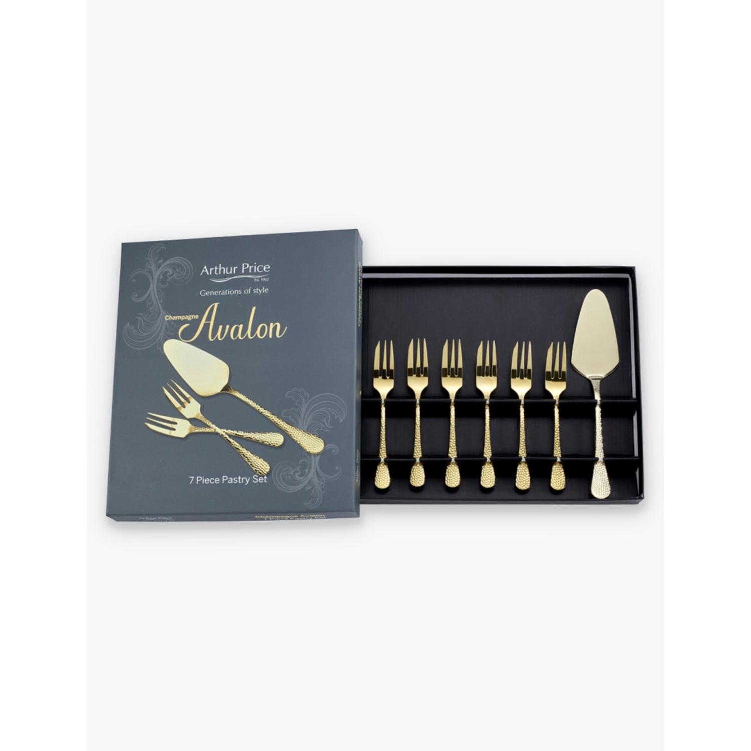 Arthur Price Avalon stainless-steel pastry set of seven, UK version