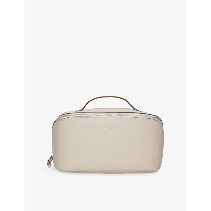 The White Company Saffiano Fold Out leather make-up case