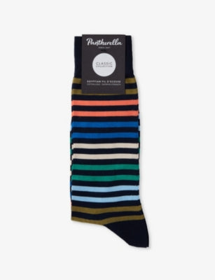 Pantherella Kilburn stripe cotton-blend socks (British brand)