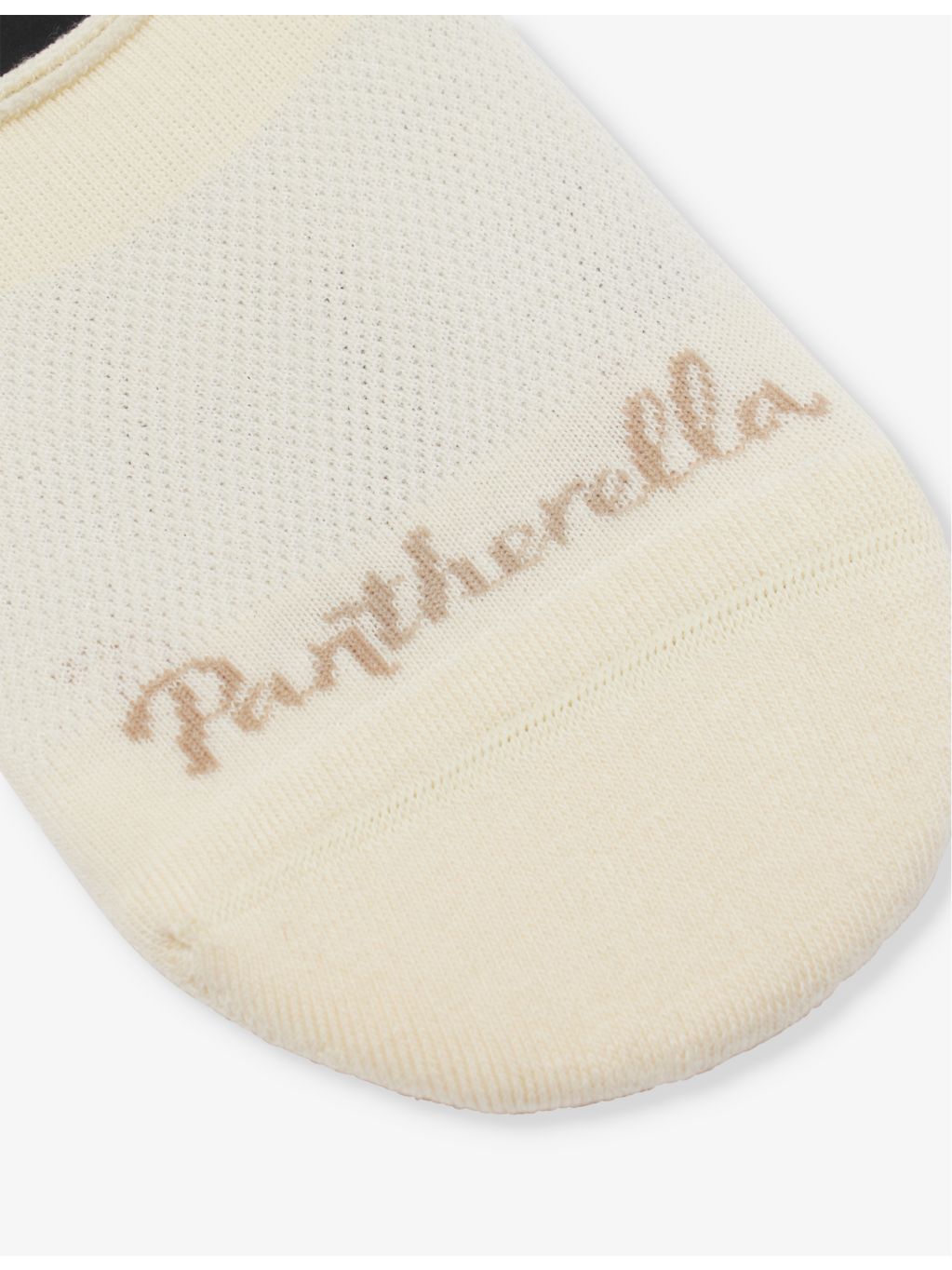 Pantherella no-show cotton blend socks with intarsia branding (British brand)