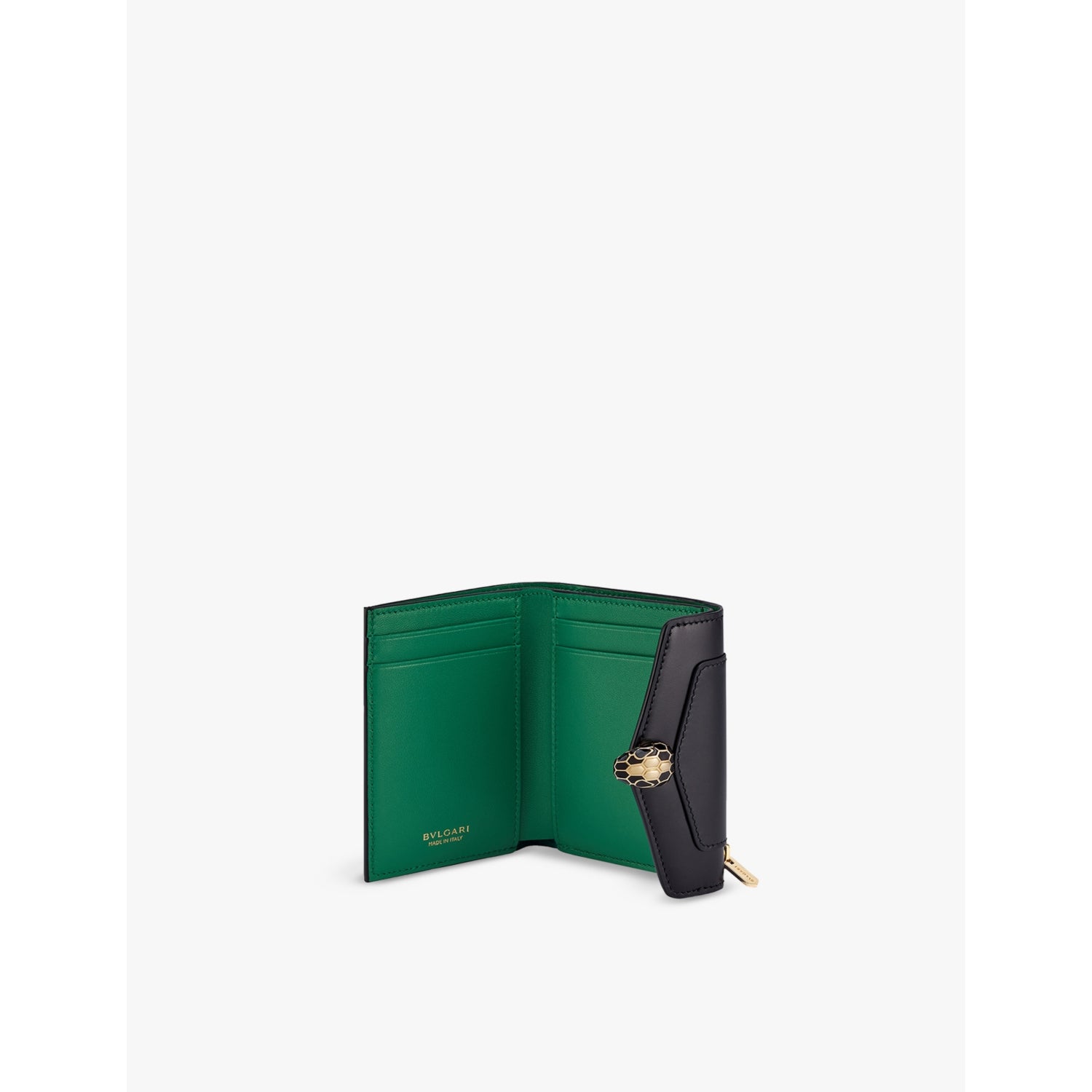 Bvlgari Serpenti Forever compact leather wallet with snakehead charm, UK version