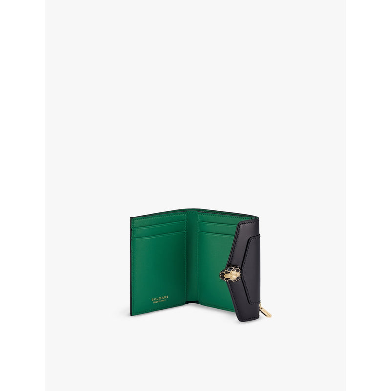 Bvlgari Serpenti Forever compact leather wallet with snakehead charm, UK version