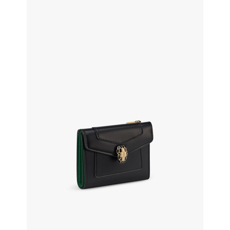 Bvlgari Serpenti Forever compact leather wallet with snakehead charm, UK version