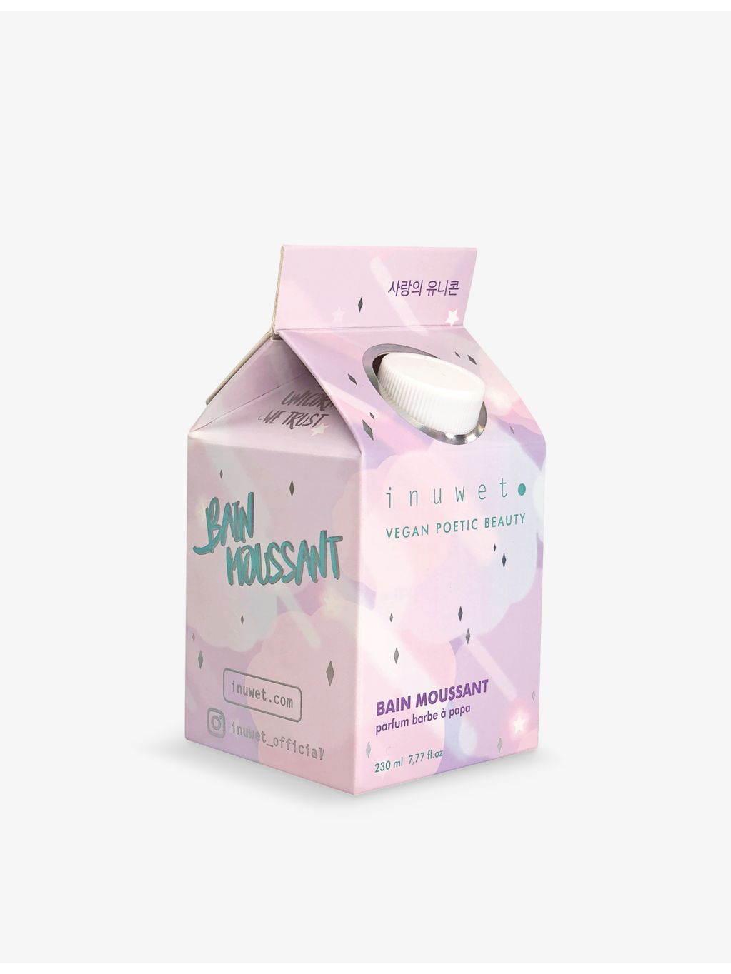 Inuwet cotton candy bath foam 230ml, imported from the UK