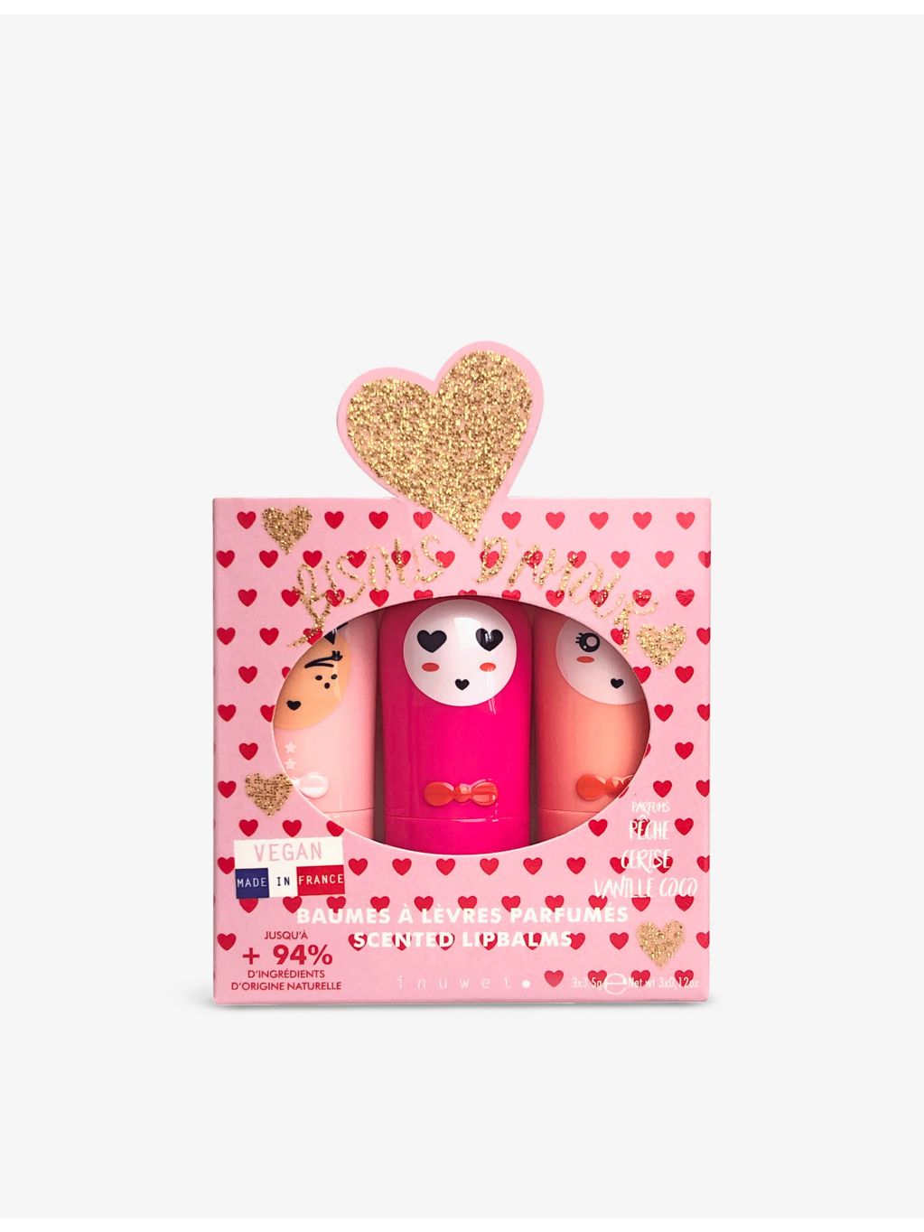 Inuwet Kiss Trio lip balm set 3 x 3.5g, UK version