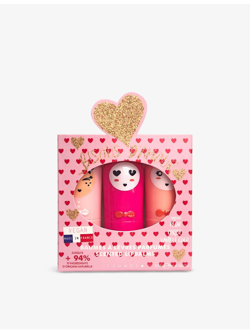 Inuwet Kiss Trio lip balm set 3 x 3.5g, UK version