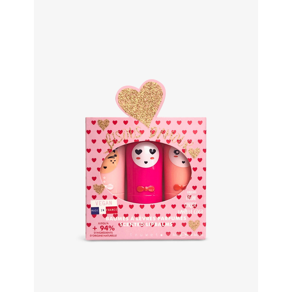 Inuwet Kiss Trio lip balm set 3 x 3.5g, UK version