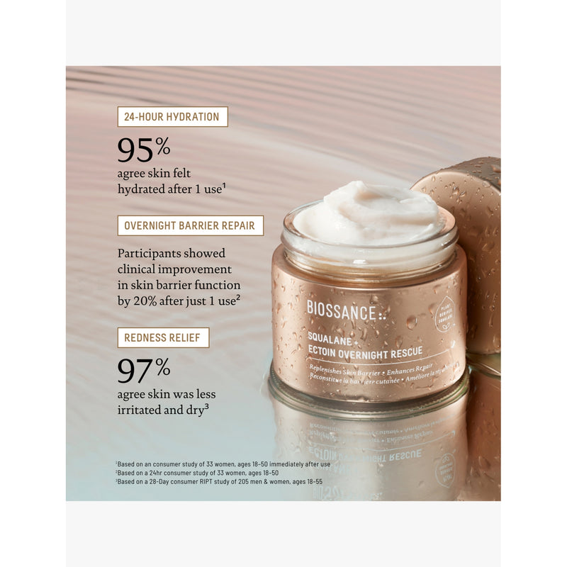 Biossance Squalane and Ectoin overnight rescue cream 50ml, UK version
