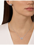 Chaumet diamond and sapphire pendant necklace, 18ct white gold, imported from the UK