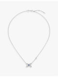Chaumet diamond and sapphire pendant necklace, 18ct white gold, imported from the UK