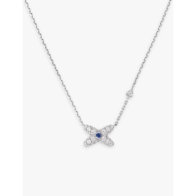 selfridges Chaumet Jeux de Liens 18ct White Gold 0.07ct Sapphire and 0.99ct Diamond Pendant Necklace- Buy online at McGrocer